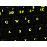 Glowing fluorescent Spanish keyboard sticker