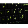 Glowing fluorescent Spanish keyboard sticker