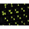 Glowing fluorescent Spanish (LA) English keyboard sticker