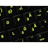 Glowing fluorescent Swedish/Finnsh keyboard sticker