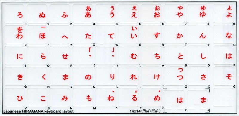 Hiragana Keyboard Layout