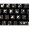 Danish Large Lettering keyboard stickers