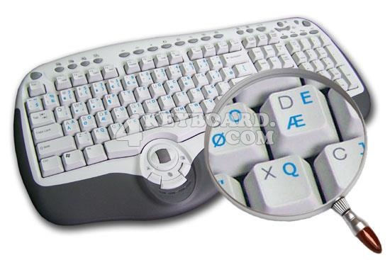 Programmer Dvorak Keyboard Sticker with Blue Letters