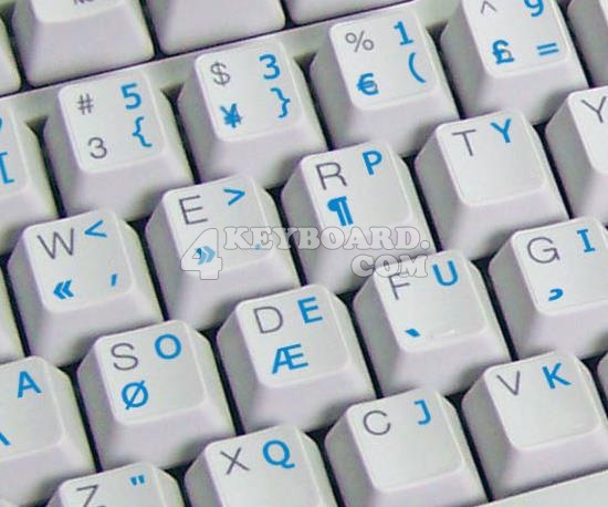 Programmer Dvorak Keyboard Sticker with Blue Letters