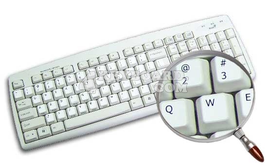 ENGLISH US NON TRANSPARENT KEYBOARD STICKER WHITE COLOR  