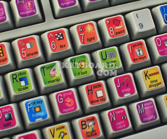 The Autodesk Alias Maya keyboard stickers are designed to improve your 