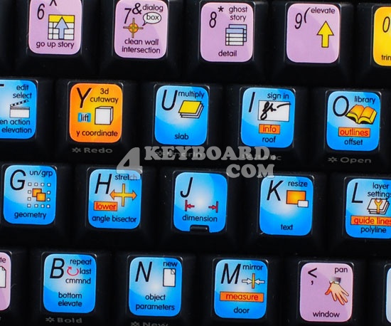 The Graphisoft ArchiCAD keyboard stickers are designed to improve your 