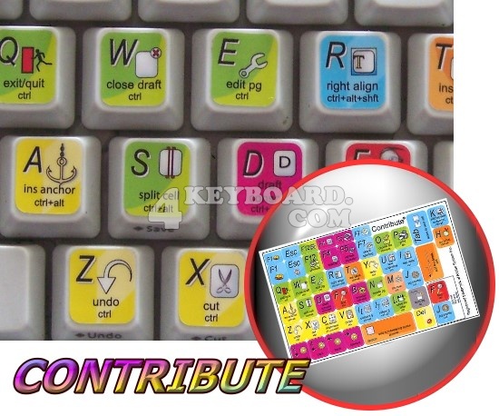 Adobe Contribute keyboard stickers  