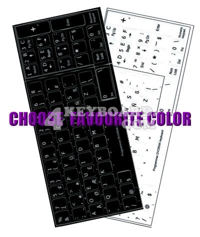 PROGRAMMER DVORAK NONTRANSPARENT KEYBOARD STICKER BLACK  