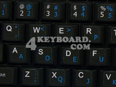 NETBOOK DVORAK ENGLISH KEYBOARD STICKERS BLACK COLOR  