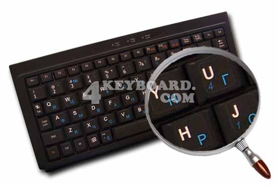 RUSSIAN ENGLISH NETBOOK KEYBOARD STICKER BLACK  