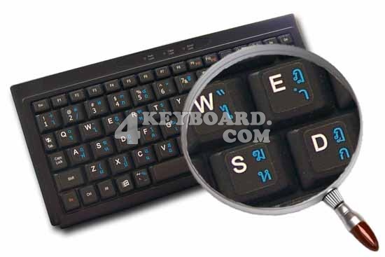 THAI ENGLISH NETBOOK KEYBOARD STICKER BLACK  