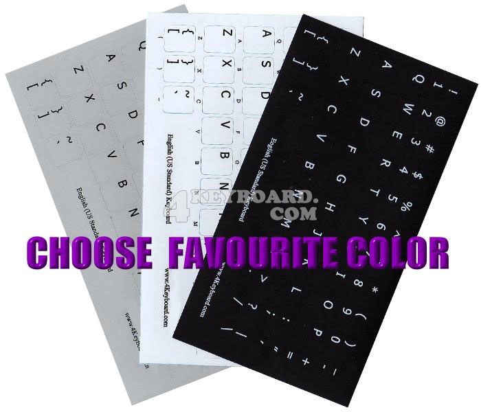 ENGLISH US NON TRANSPARENT KEYBOARD STICKER GREY  