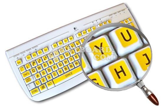 English US LARGE LETTERING Keyboard Sticker yellow  