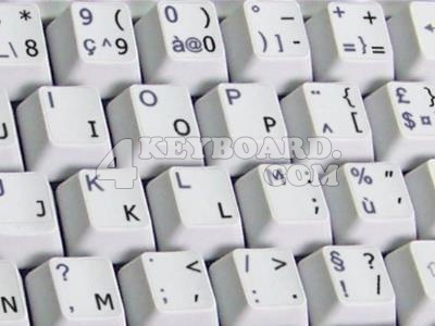 ENGLISH US TRANSPARENT KEYBOARD STICKERS BLACK LETTERS  