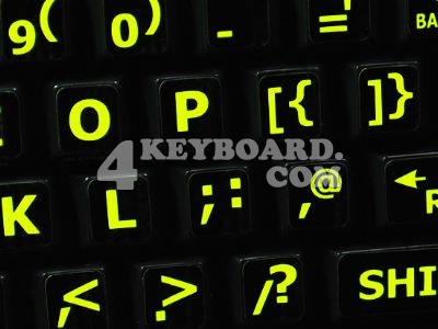 English UK Glowing Fluorescent keyboard stickers are vibrant, bright 