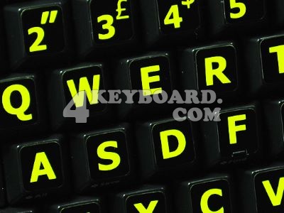 English UK Glowing Fluorescent keyboard stickers are vibrant, bright 