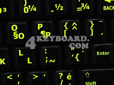 New Glowing French QWERTY English US keyboard sticker  