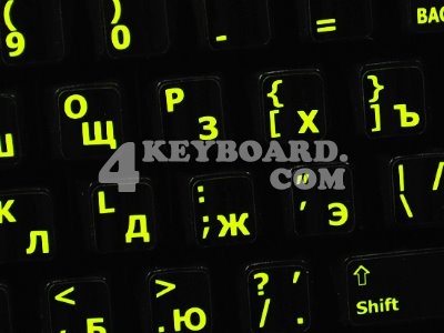 Russian   English US Glowing Fluorescent keyboard stickers are vibrant 