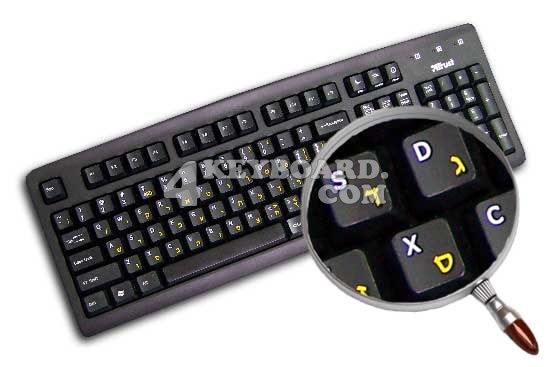 HEBREW ENGLISH NON TRANSPARENT KEYBOARD STICKER BLACK  