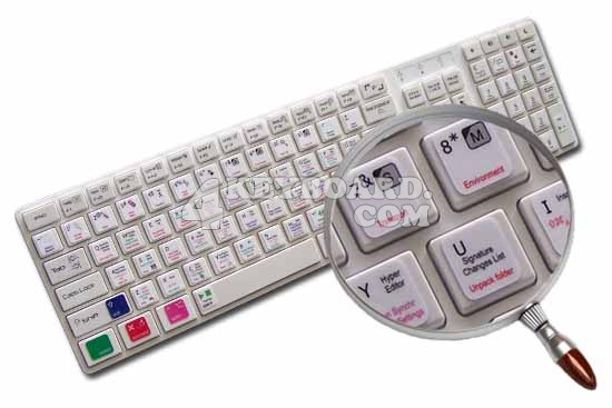 Apple Logic Pro 9 keyboard sticker white background  