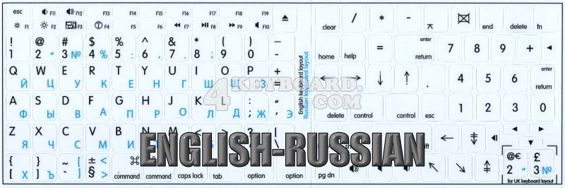  Mac English   Russian Cyrillic stickers